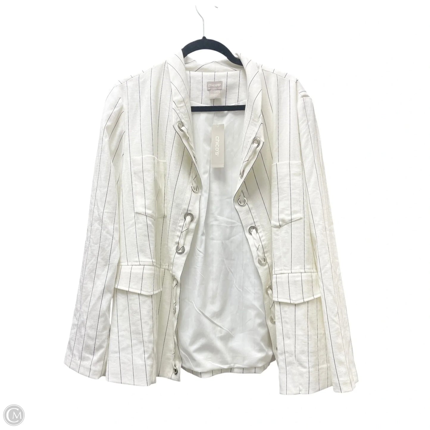 Jacket Other By Chicos In Striped Pattern, Size: Xl