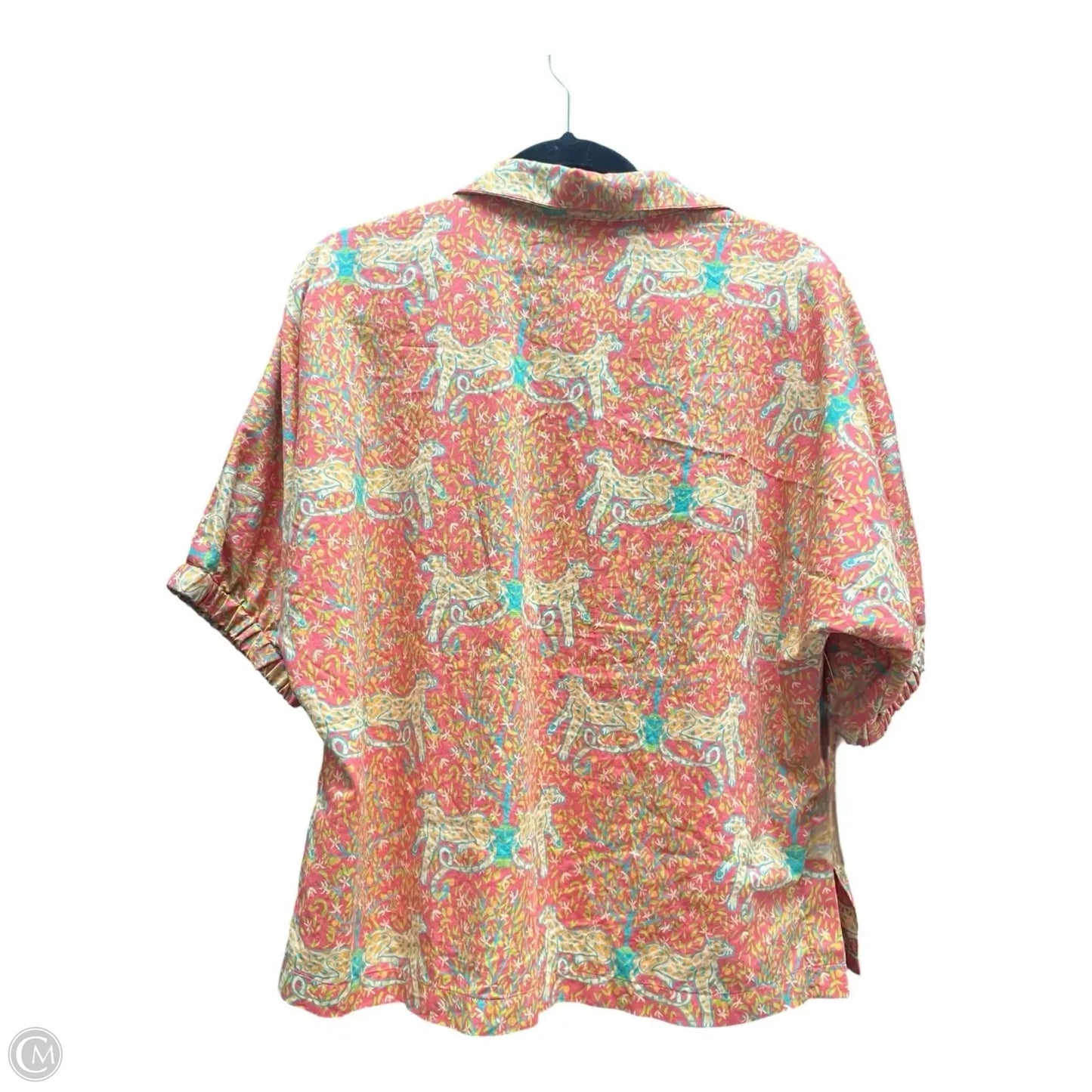 Top Short Sleeve By EMILY MCCARTHY In Animal Print, Size: M