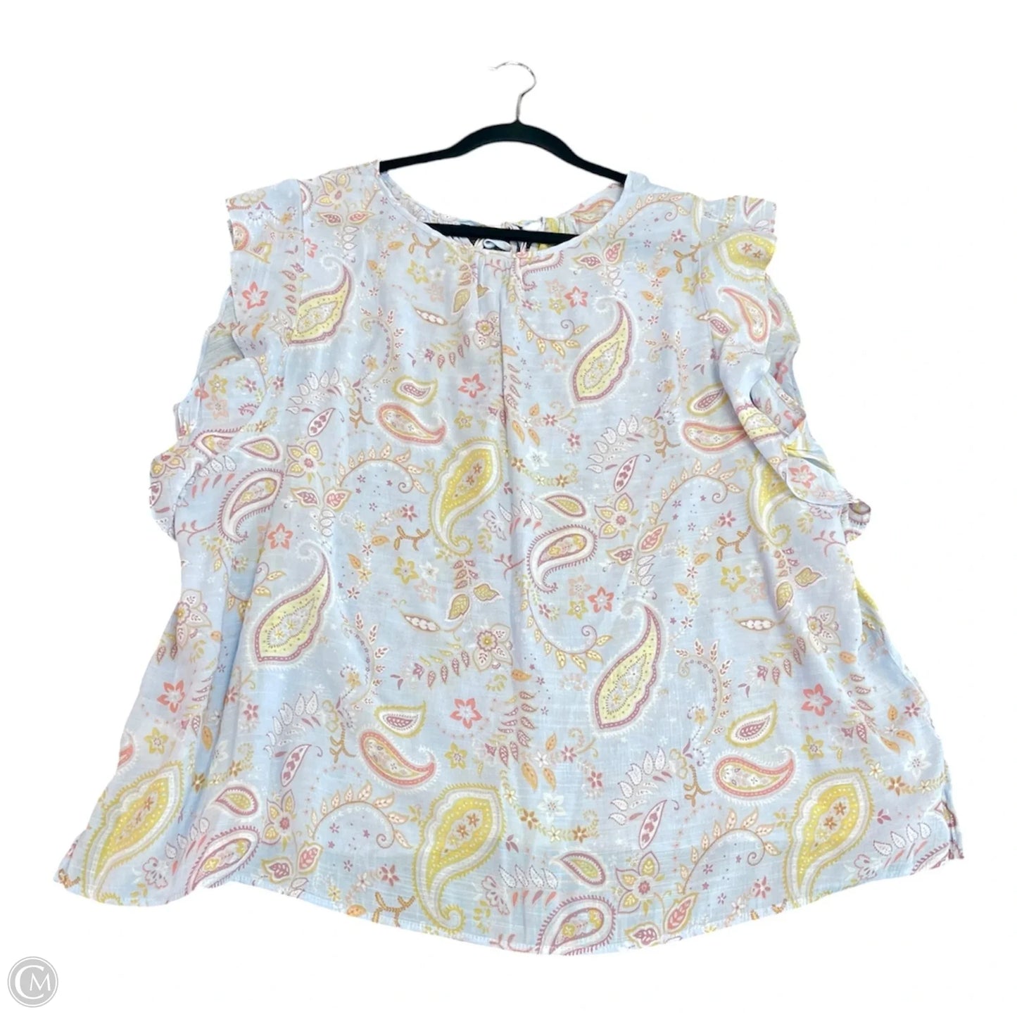 Top Short Sleeve By Como Blu In Paisley Print, Size: 3x