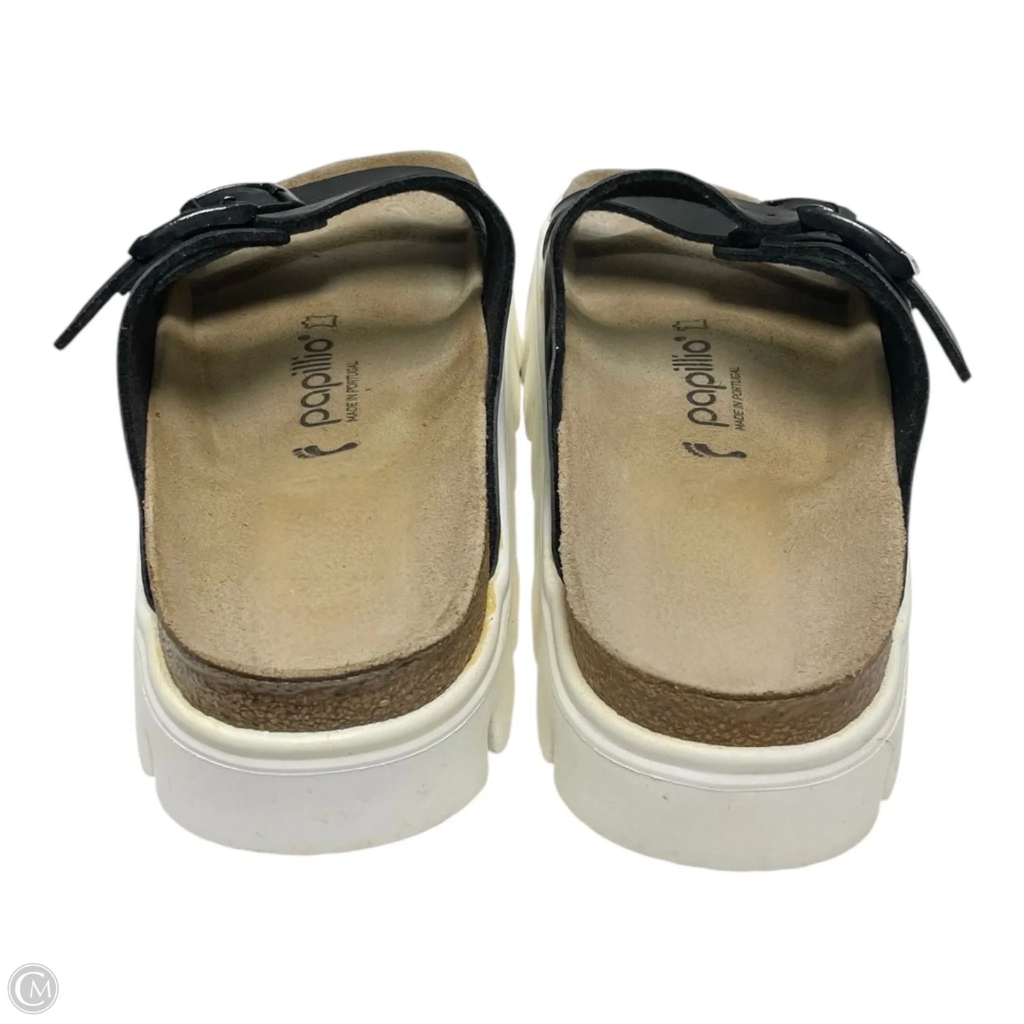 Sandals Flats By Papillion In Black & Tan, Size: 10