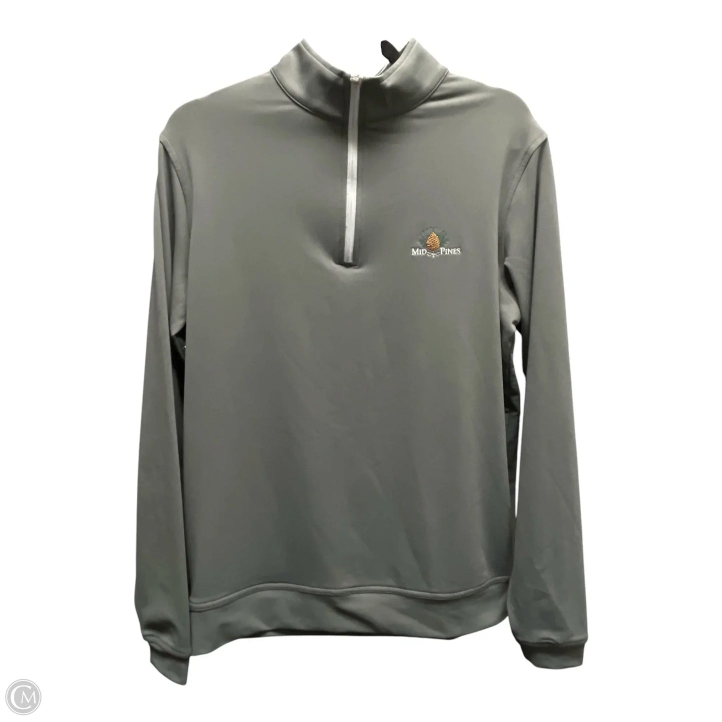 Athletic Top Long Sleeve Collar By Peter Millar In Grey, Size: S