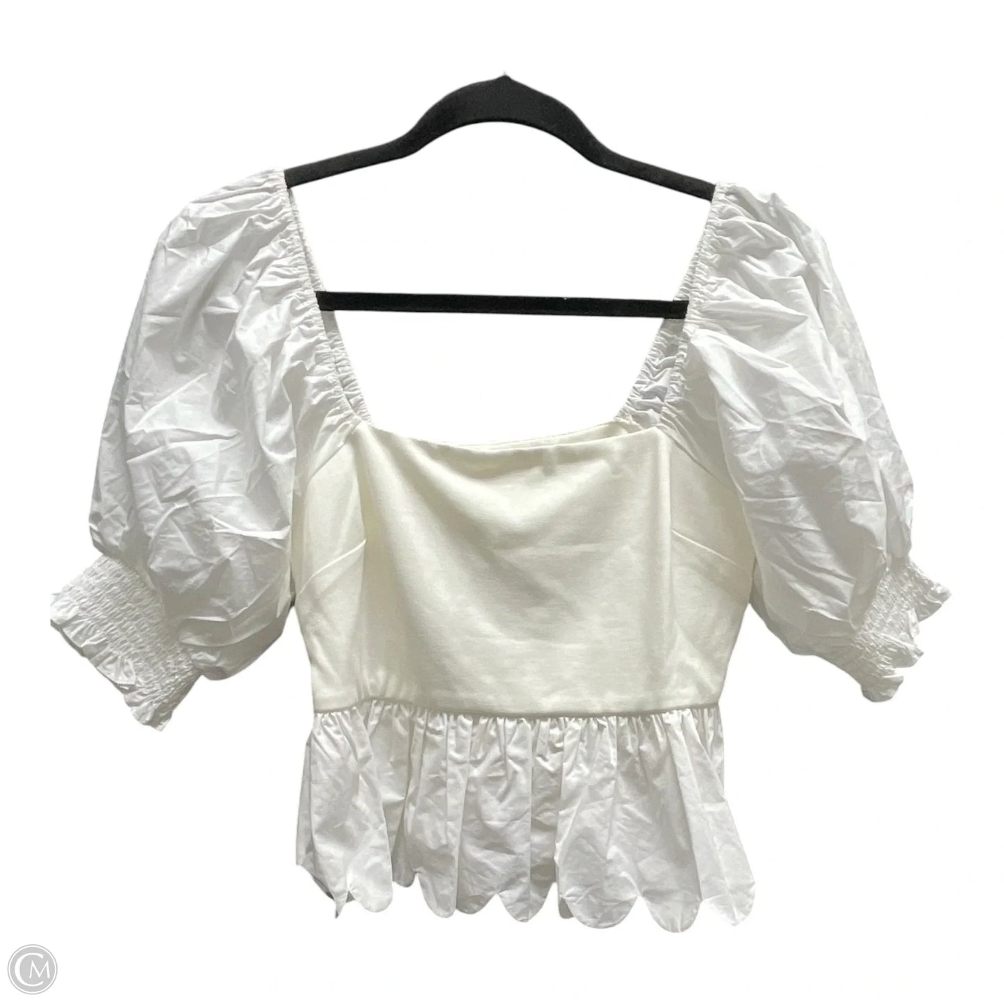 Top Short Sleeve By English Factory In Ivory, Size: S