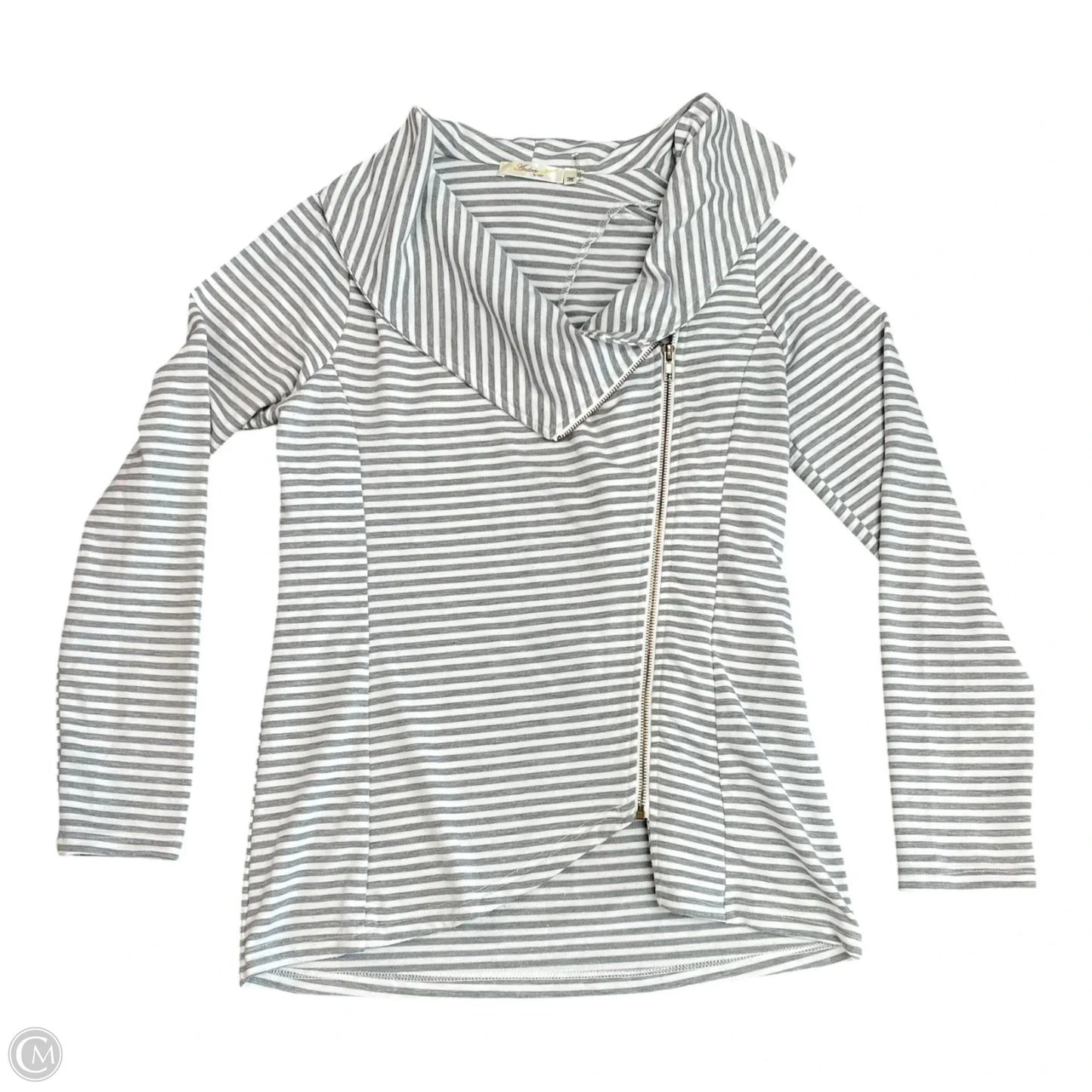Jacket Moto By Andree By Unit In Striped Pattern, Size: M