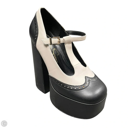 Shoes Heels Platform By Jessica Simpson In Black & White, Size: 5.5