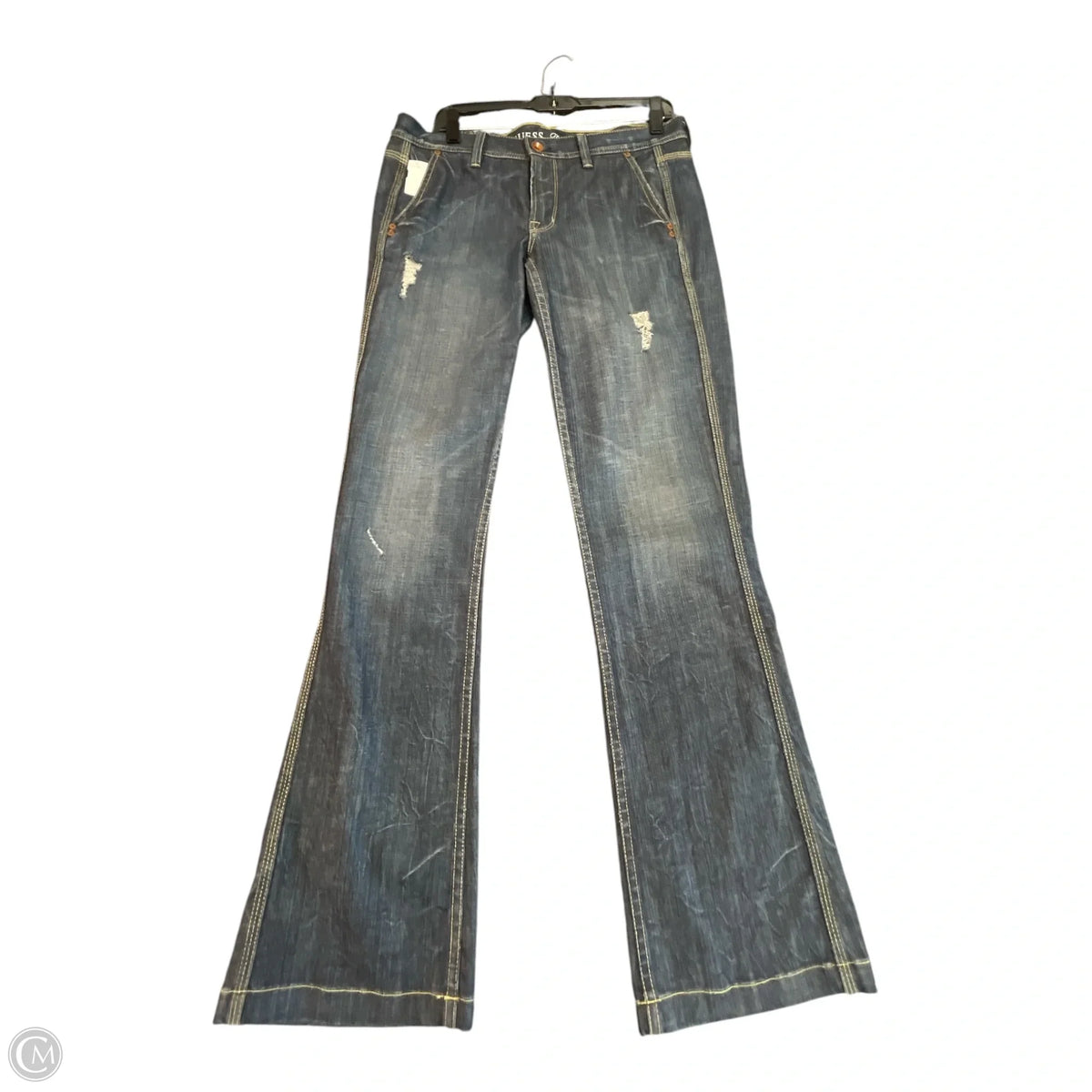 Jeans Flared By Guess In Blue Denim, Size: 10