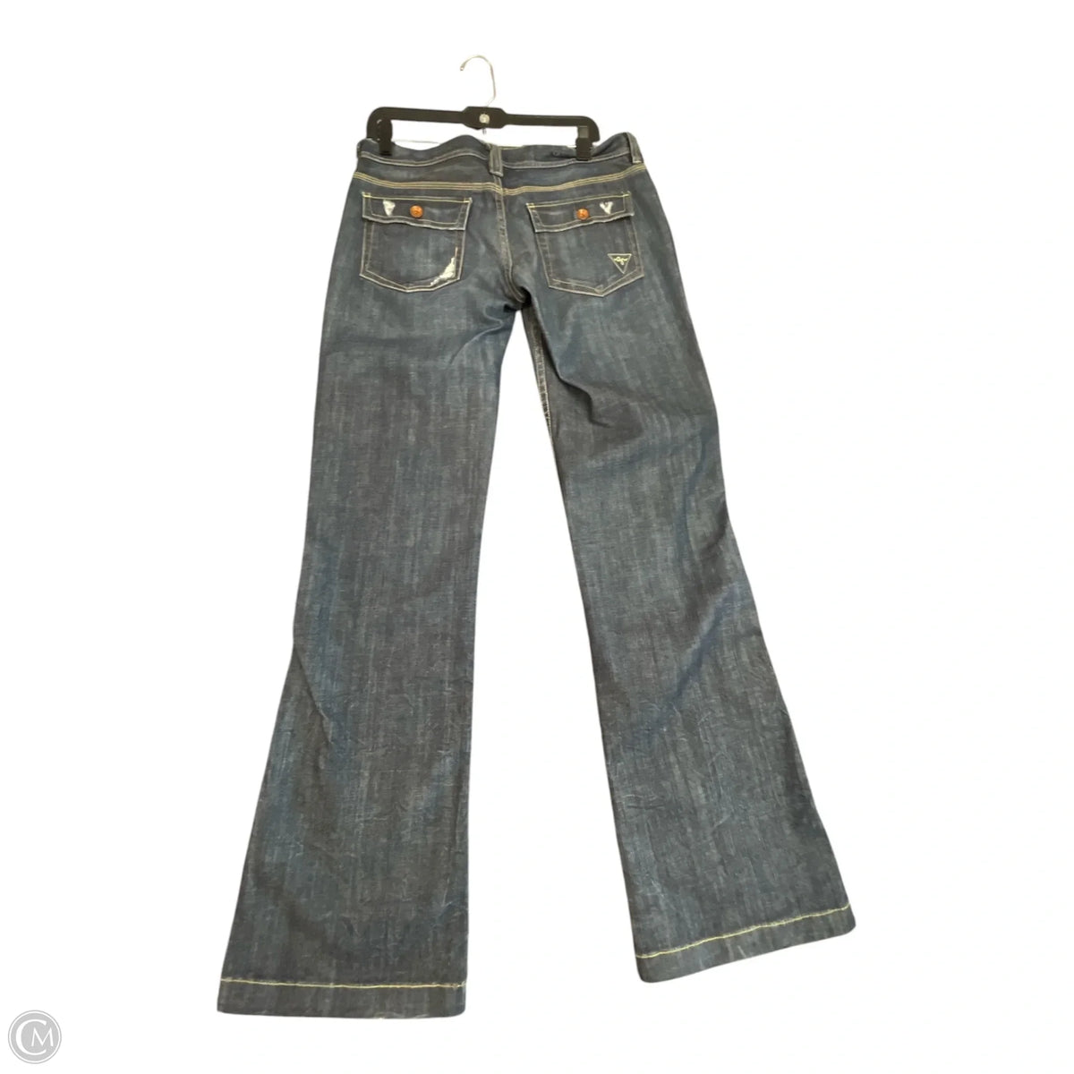 Jeans Flared By Guess In Blue Denim, Size: 10