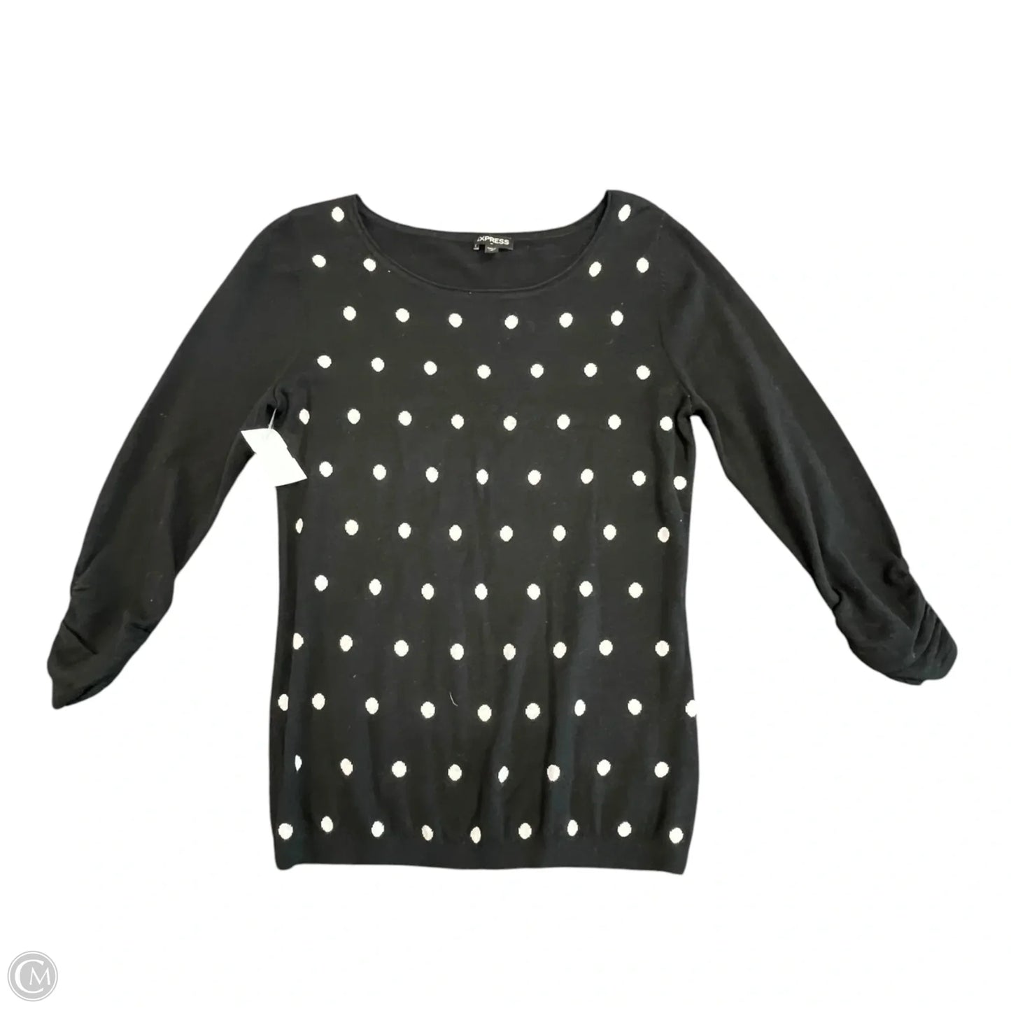 Top 3/4 Sleeve By Express In Polkadot Pattern, Size: M