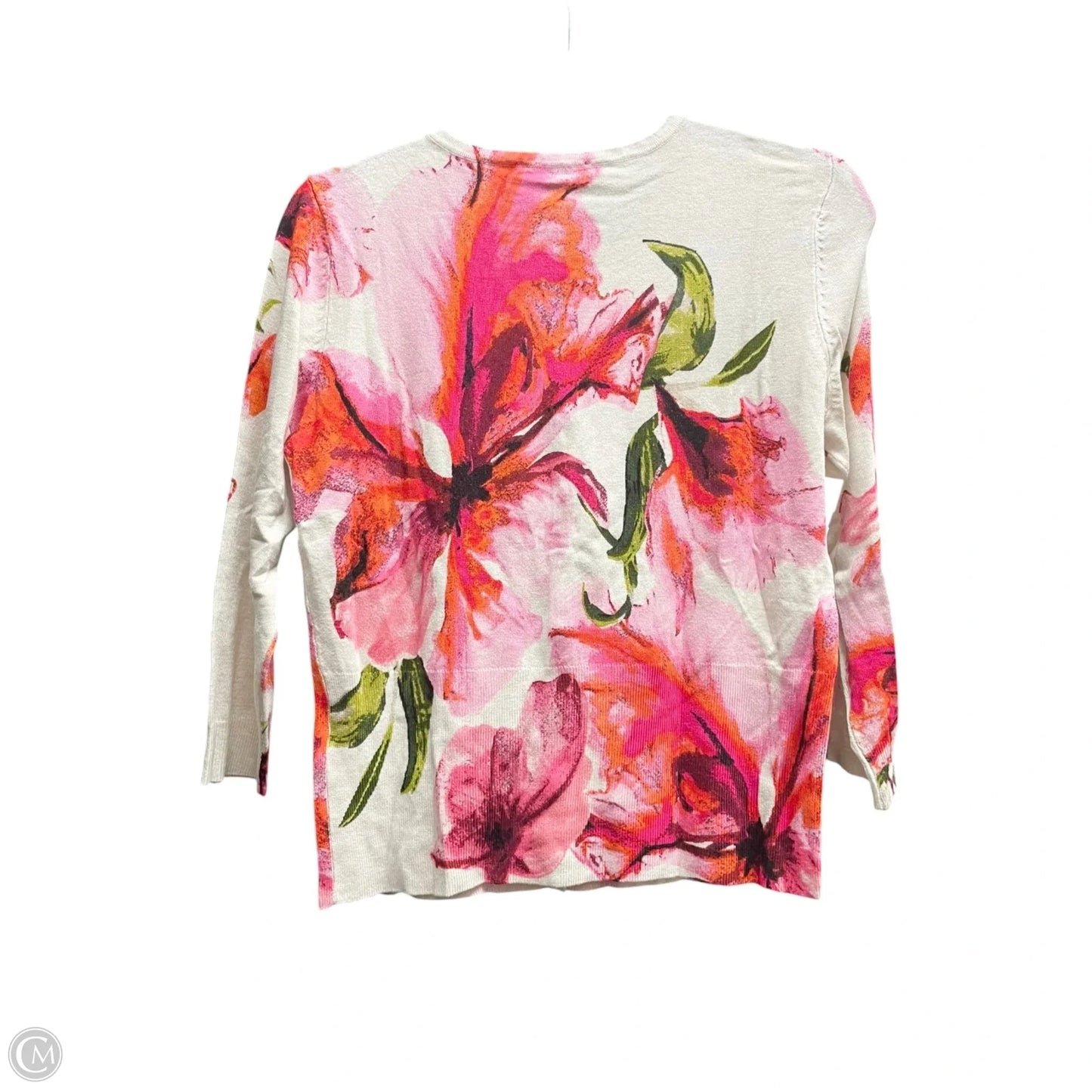 Sweater Cardigan By White House Black Market In Floral Print, Size: M