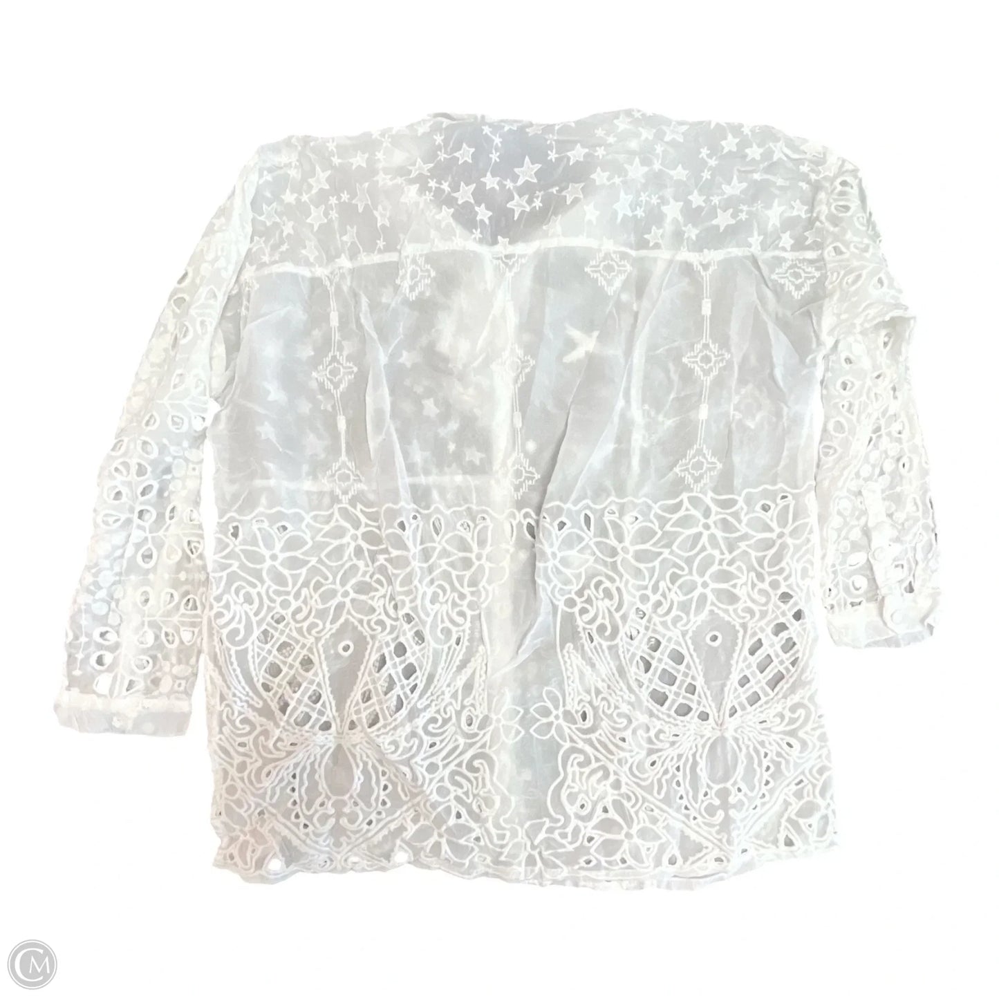 Top Long Sleeve Designer By Johnny Was In White, Size: L