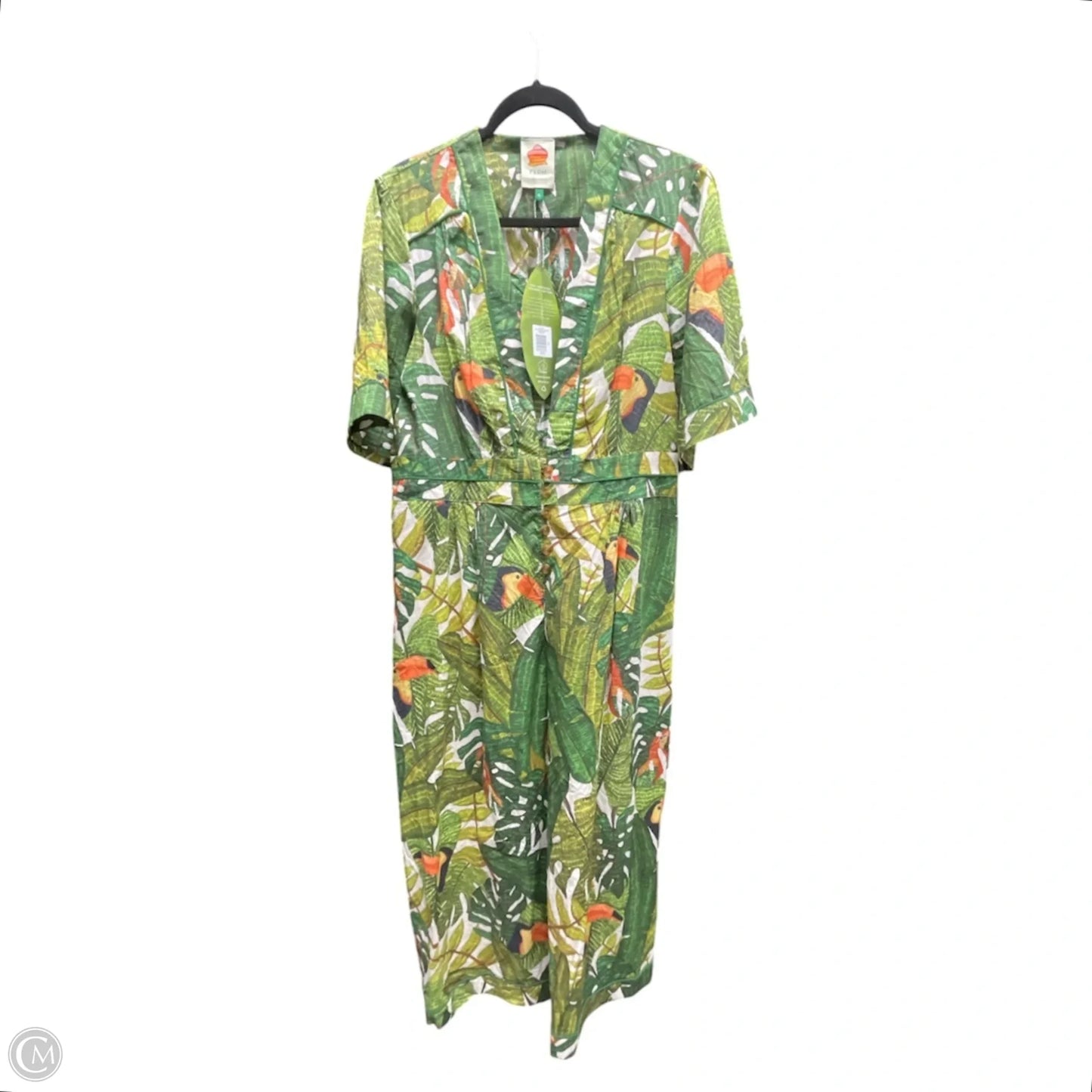 Jumpsuit Designer By Farm Rio In Tropical Print, Size: Xl