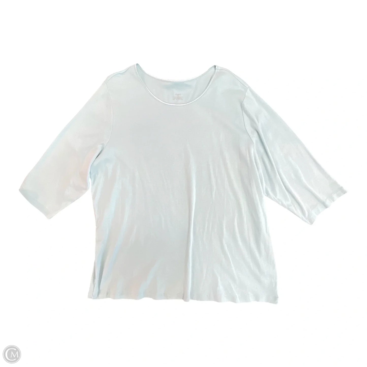 Top 3/4 Sleeve Basic By Cj Banks In Blue, Size: 3x