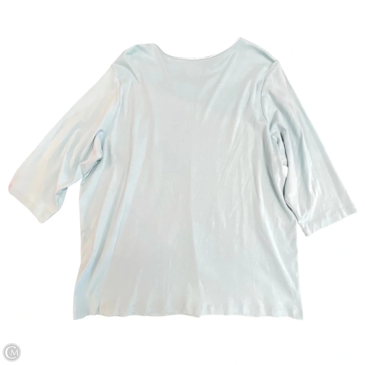 Top 3/4 Sleeve Basic By Cj Banks In Blue, Size: 3x