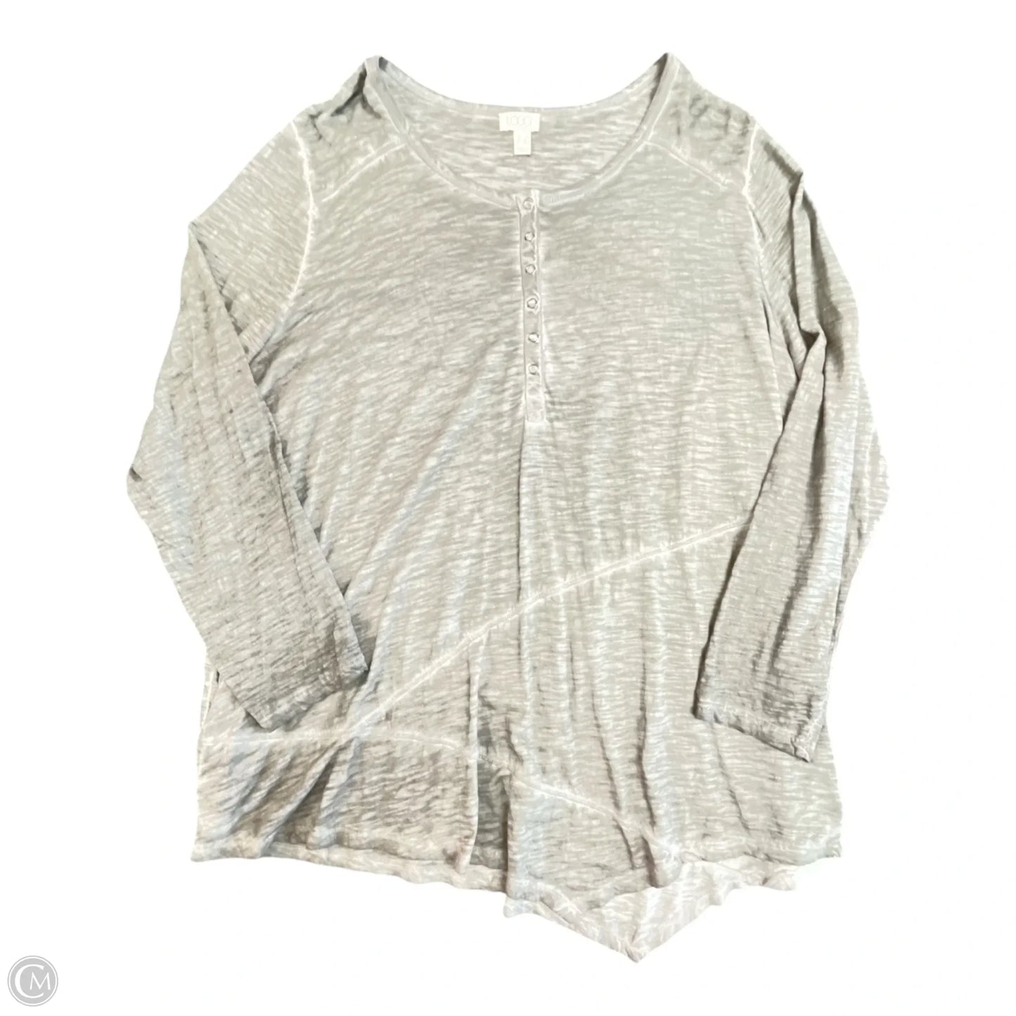 Top Long Sleeve By Logo In Taupe, Size: 2x