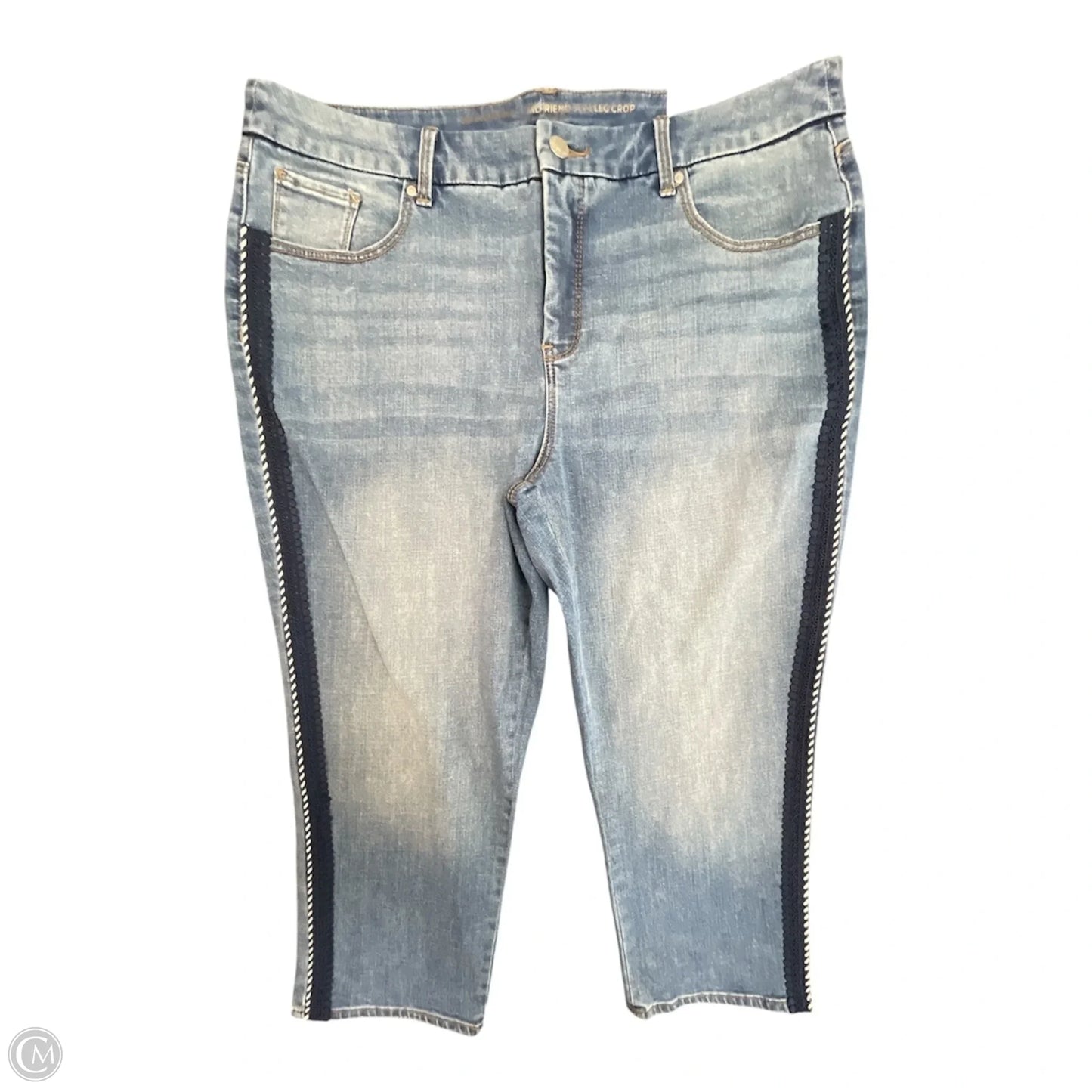 Jeans Cropped By Chicos In Blue Denim, Size: Xlp