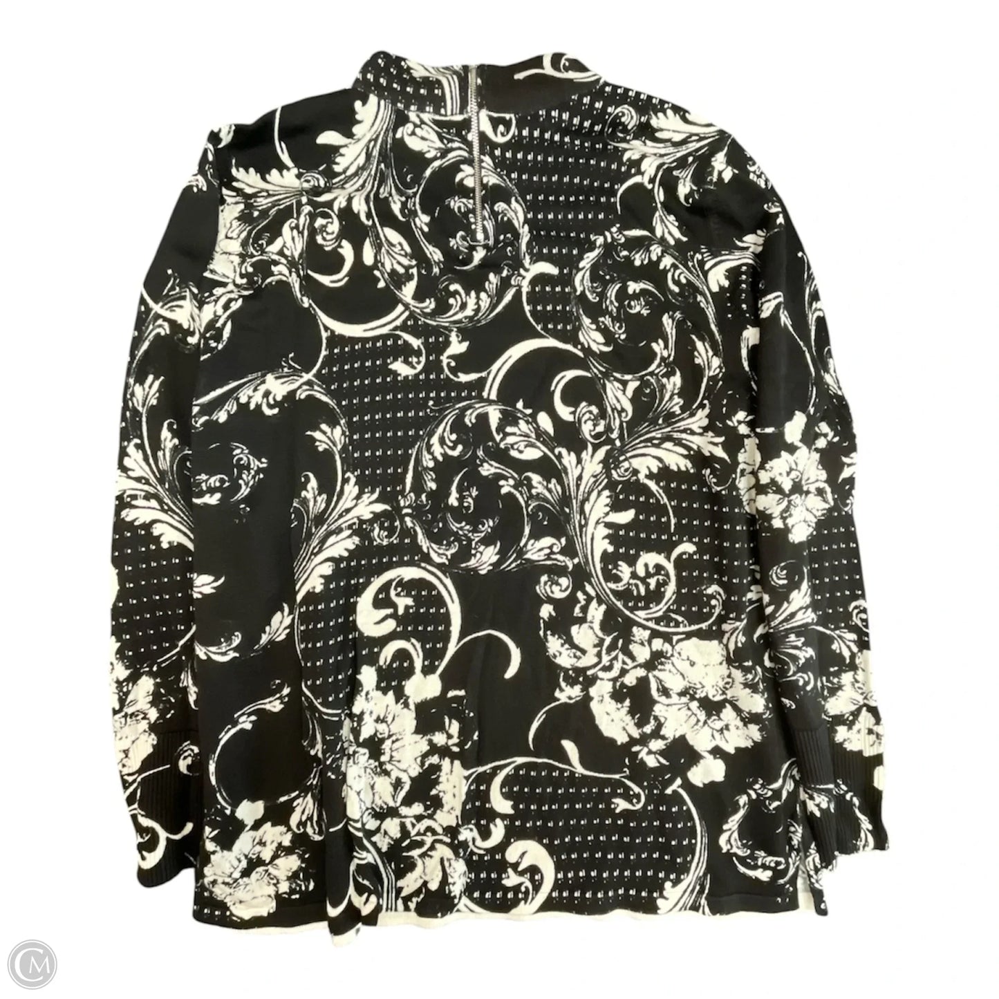 Sweater By Chicos In Black & White, Size: Xl