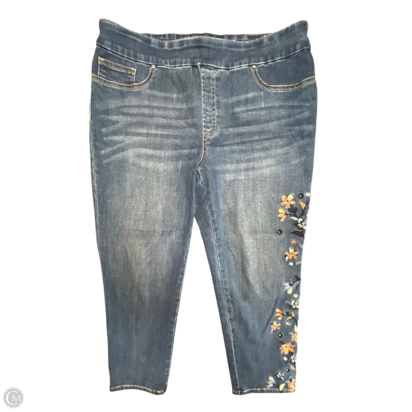Jeans Jeggings By Chicos In Floral Print, Size: 14p