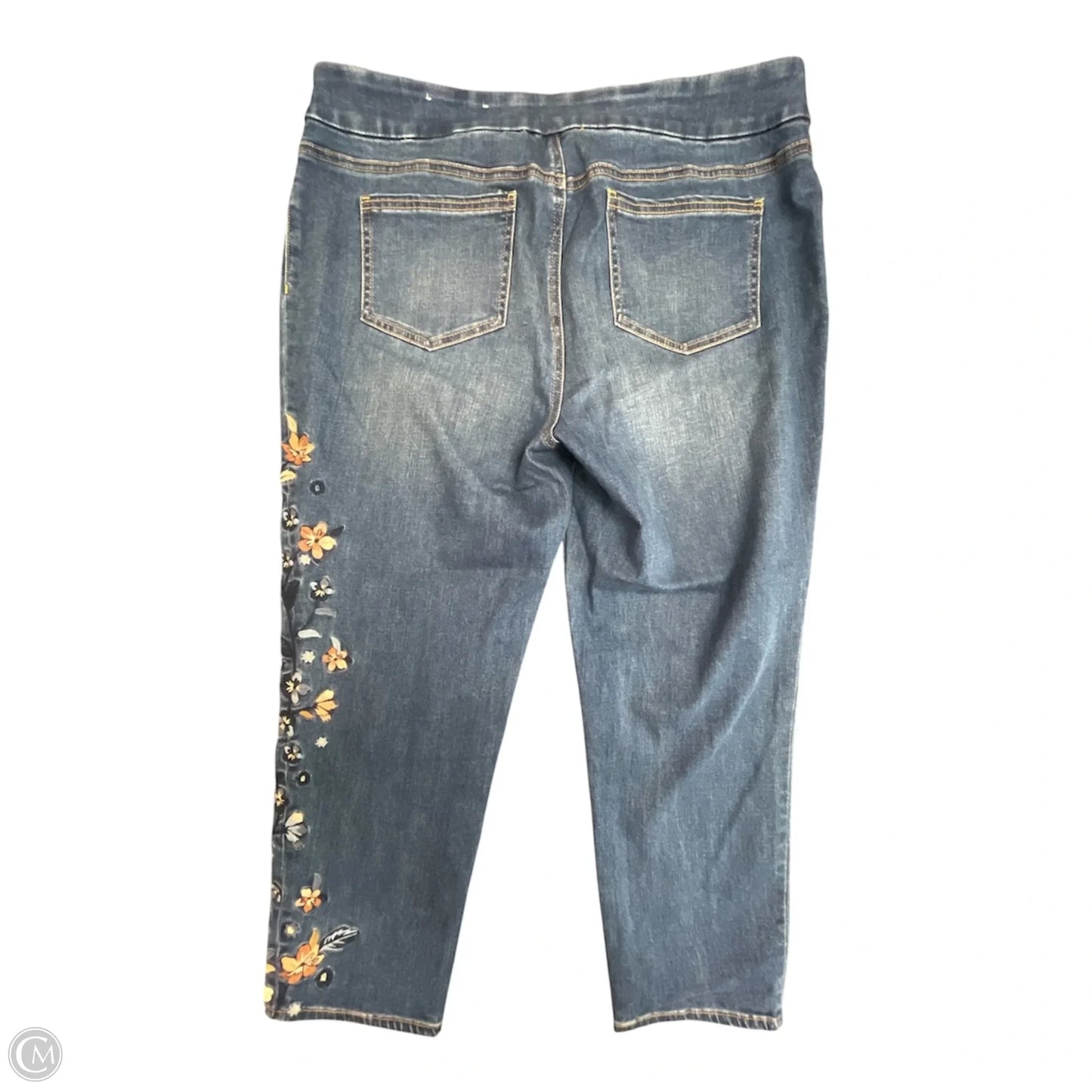Jeans Jeggings By Chicos In Floral Print, Size: 14p