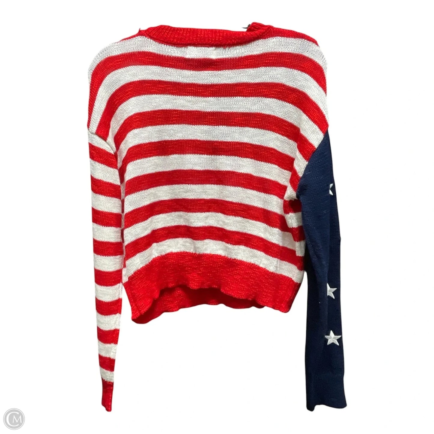 Sweater By Simply Southern In Blue Red & White, Size: M