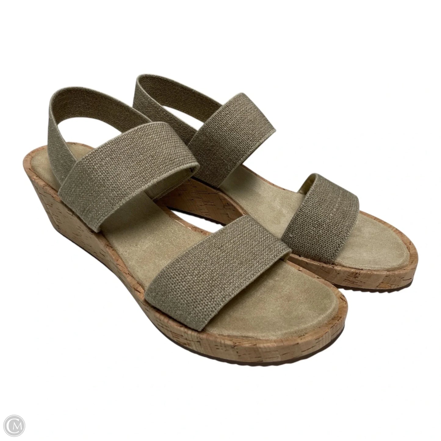 Sandals Heels Wedge By Vaneli In Tan, Size: 10