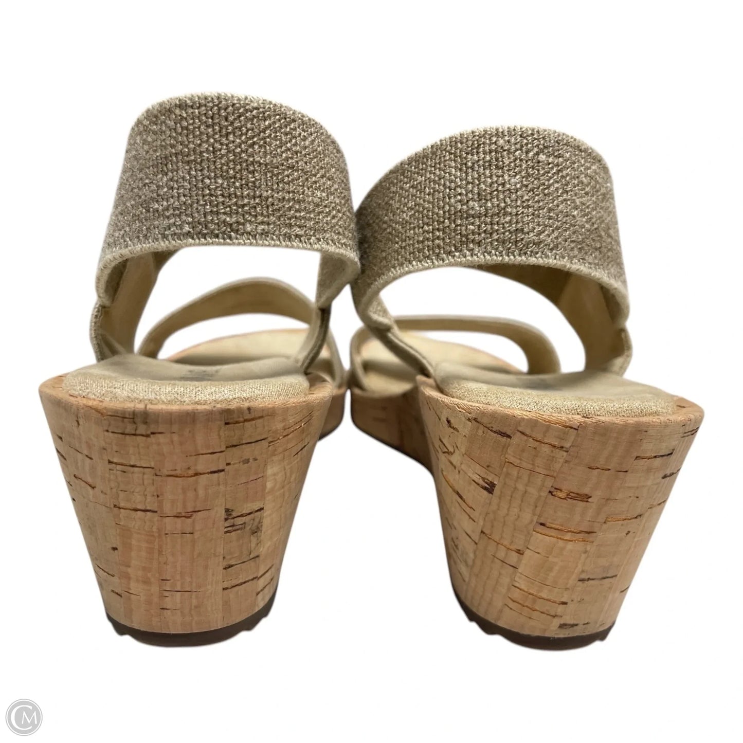Sandals Heels Wedge By Vaneli In Tan, Size: 10