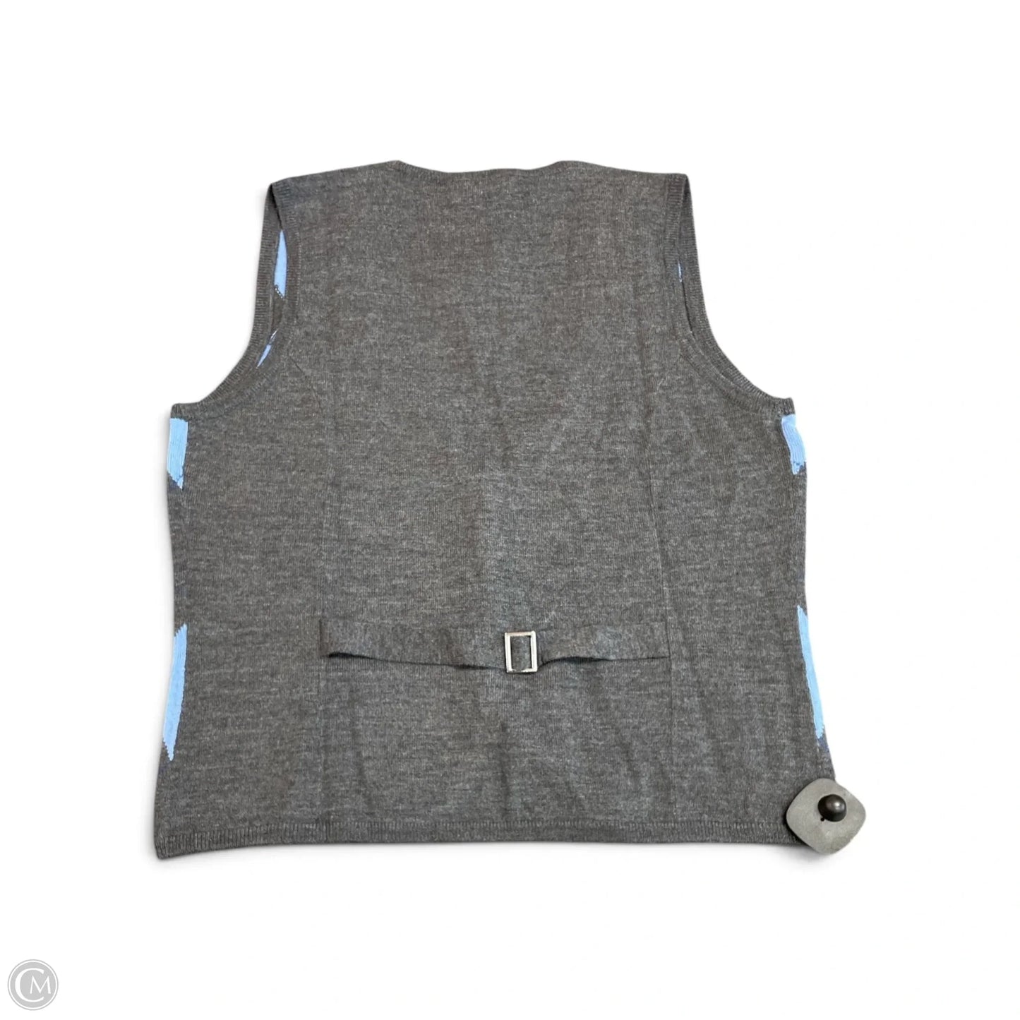 Vest Sweater By Talbots In Blue & Grey, Size: M