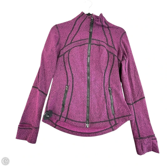 Athletic Jacket By Lululemon In Black & Purple, Size: 8