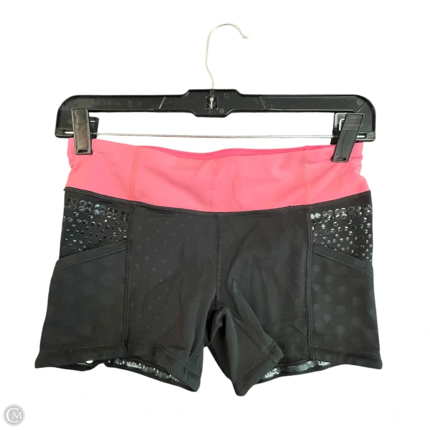 Athletic Shorts By Lululemon In Black & Pink, Size: 6