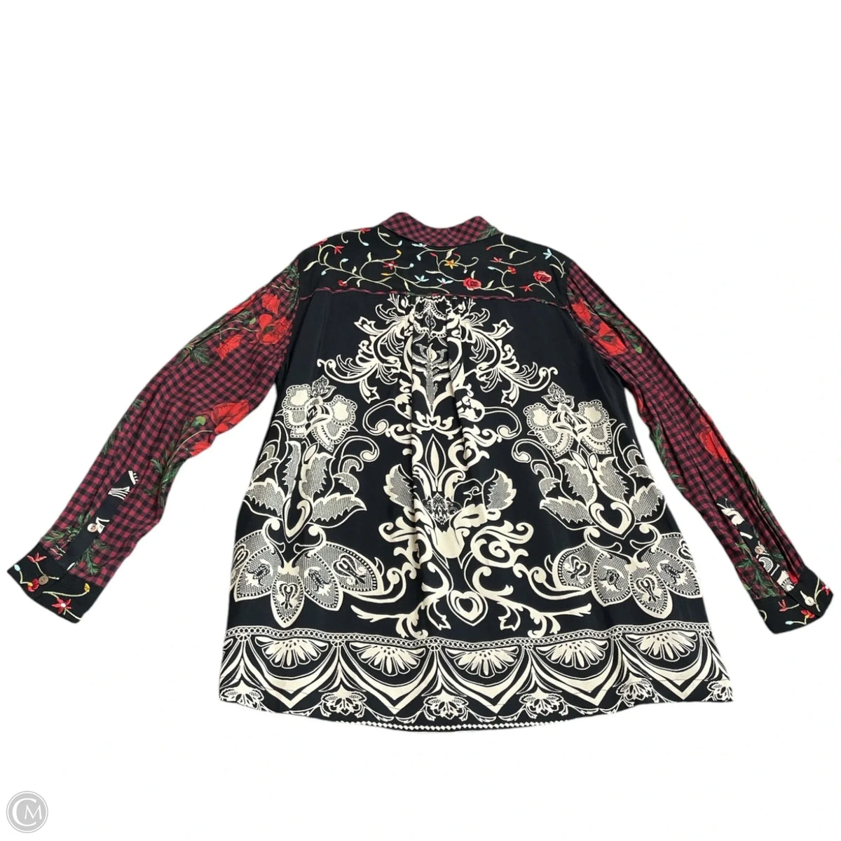Blouse Long Sleeve By John Mark In Floral Print, Size: Xl