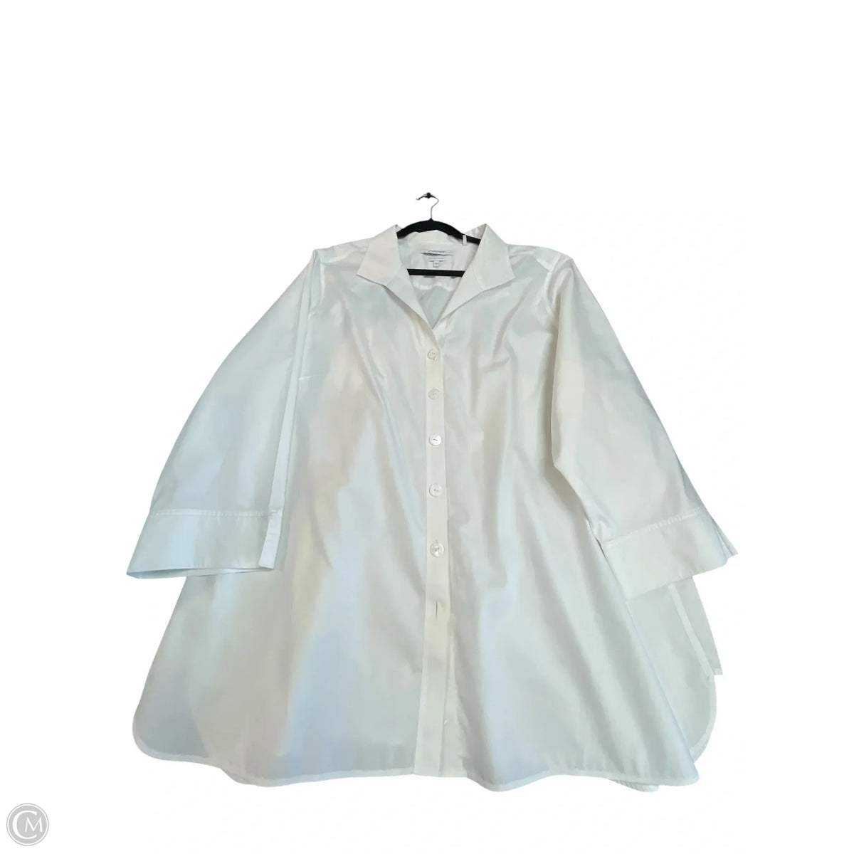 Top 3/4 Sleeve By Foxcroft In White, Size: 3x