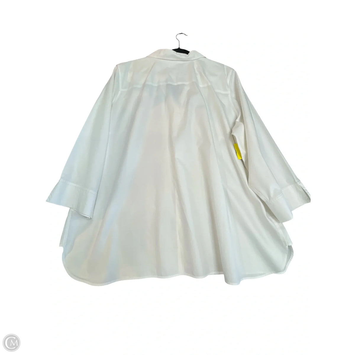 Top 3/4 Sleeve By Foxcroft In White, Size: 3x
