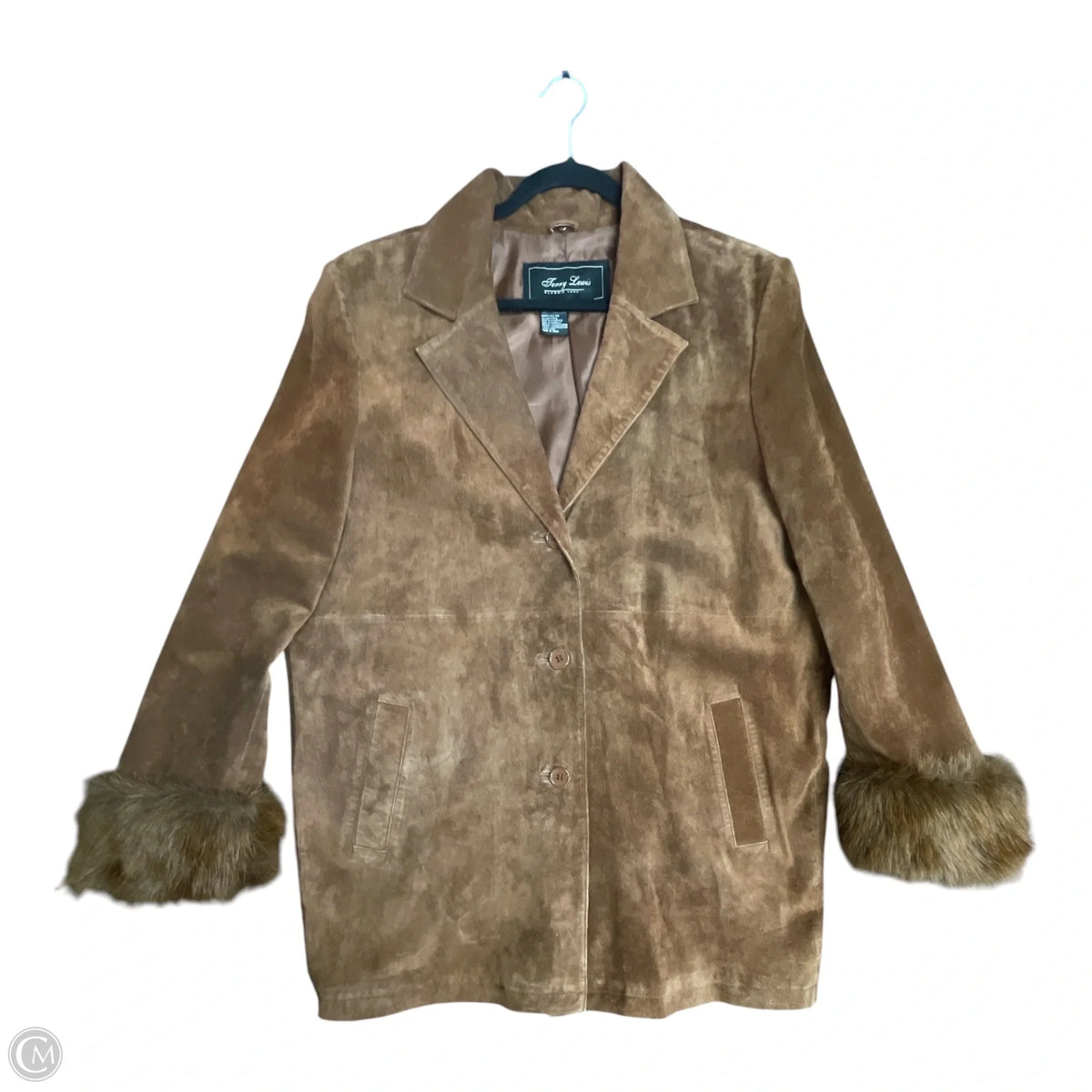 Coat Leather By JERRY LEWIS In Brown, Size: L