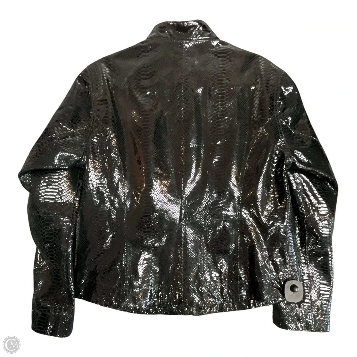 Jacket Leather By Chicos In Snakeskin Print, Size: L