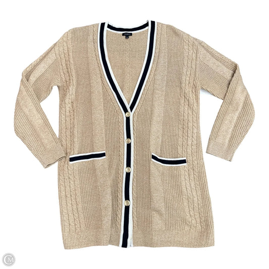 Sweater Cardigan By Talbots In Tan, Size: L