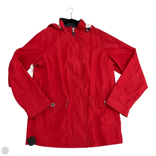 Jacket Windbreaker By Liz Claiborne In Red, Size: S