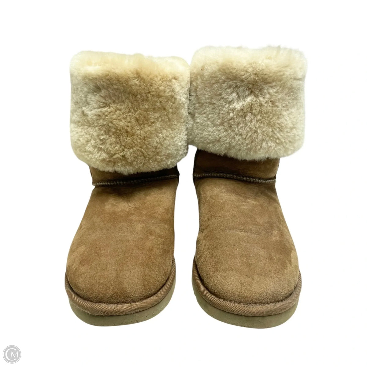 Boots Designer By Ugg In Cream & Tan, Size: 9