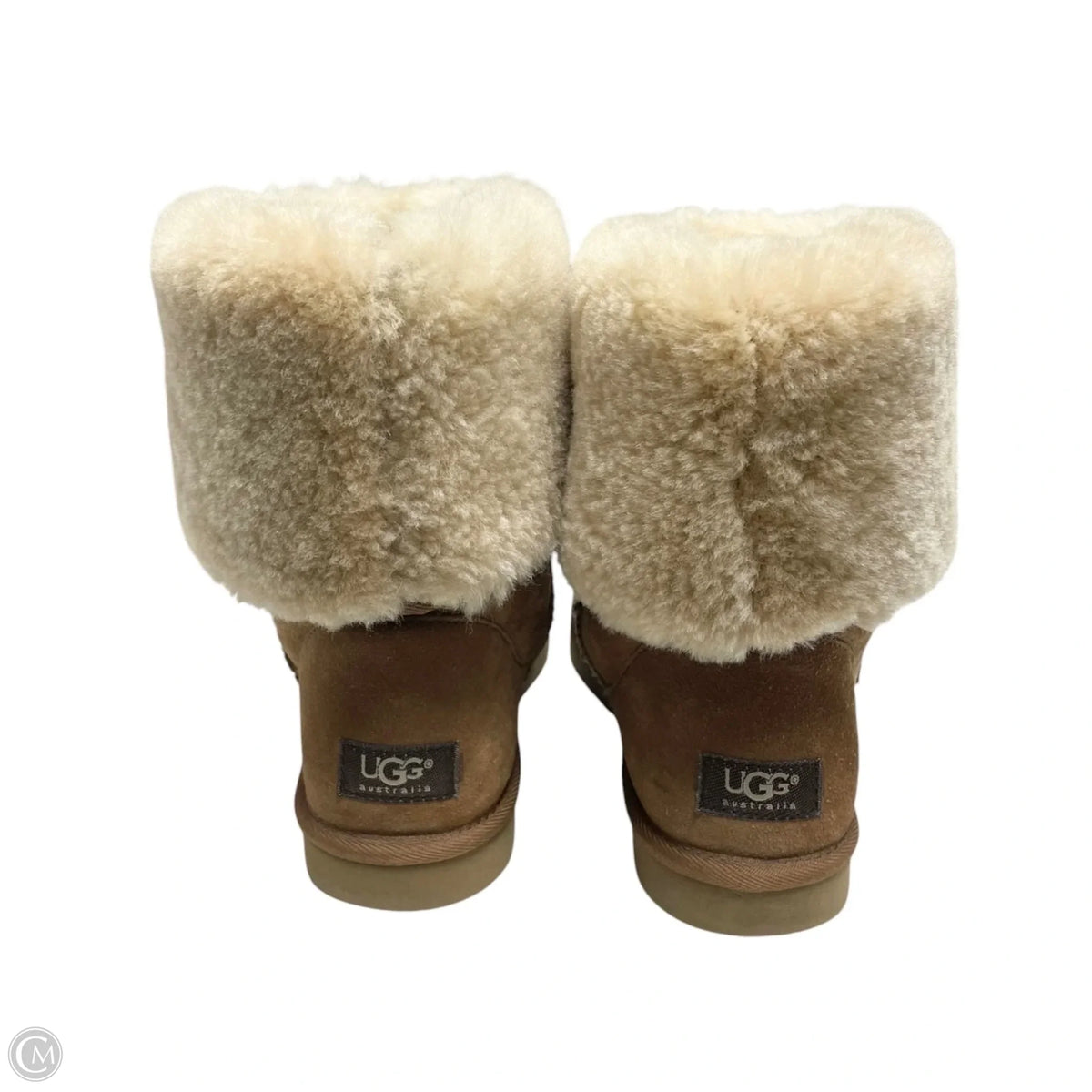 Boots Designer By Ugg In Cream & Tan, Size: 9