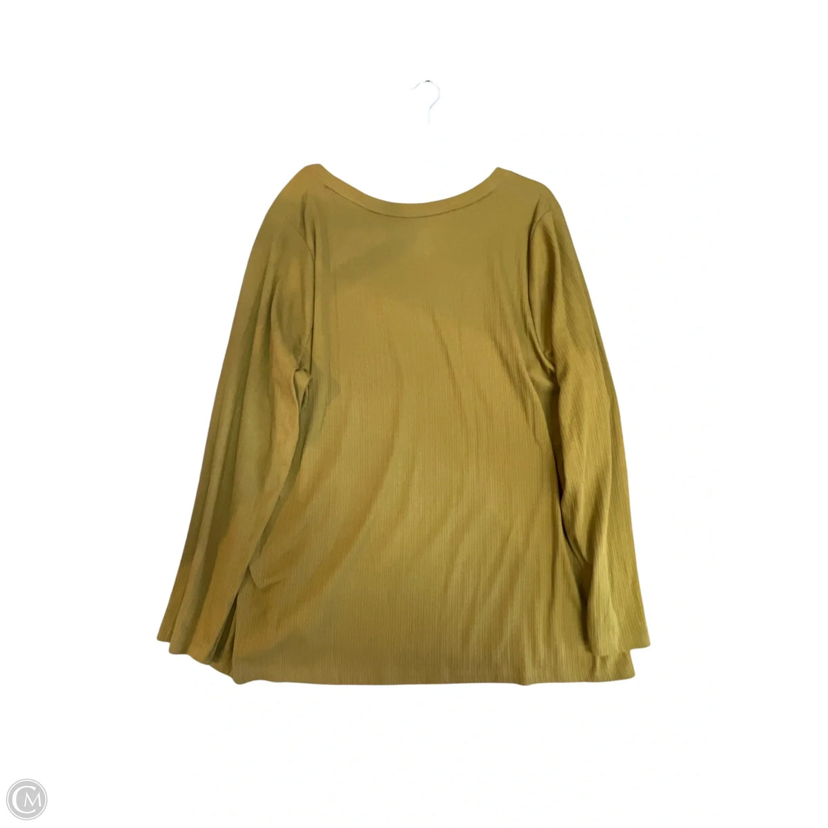 Top Long Sleeve Basic By Ava & Viv In Chartreuse, Size: 3x