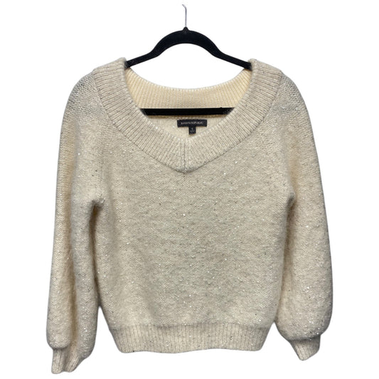 Sweater By Banana Republic In Cream & Silver, Size: S