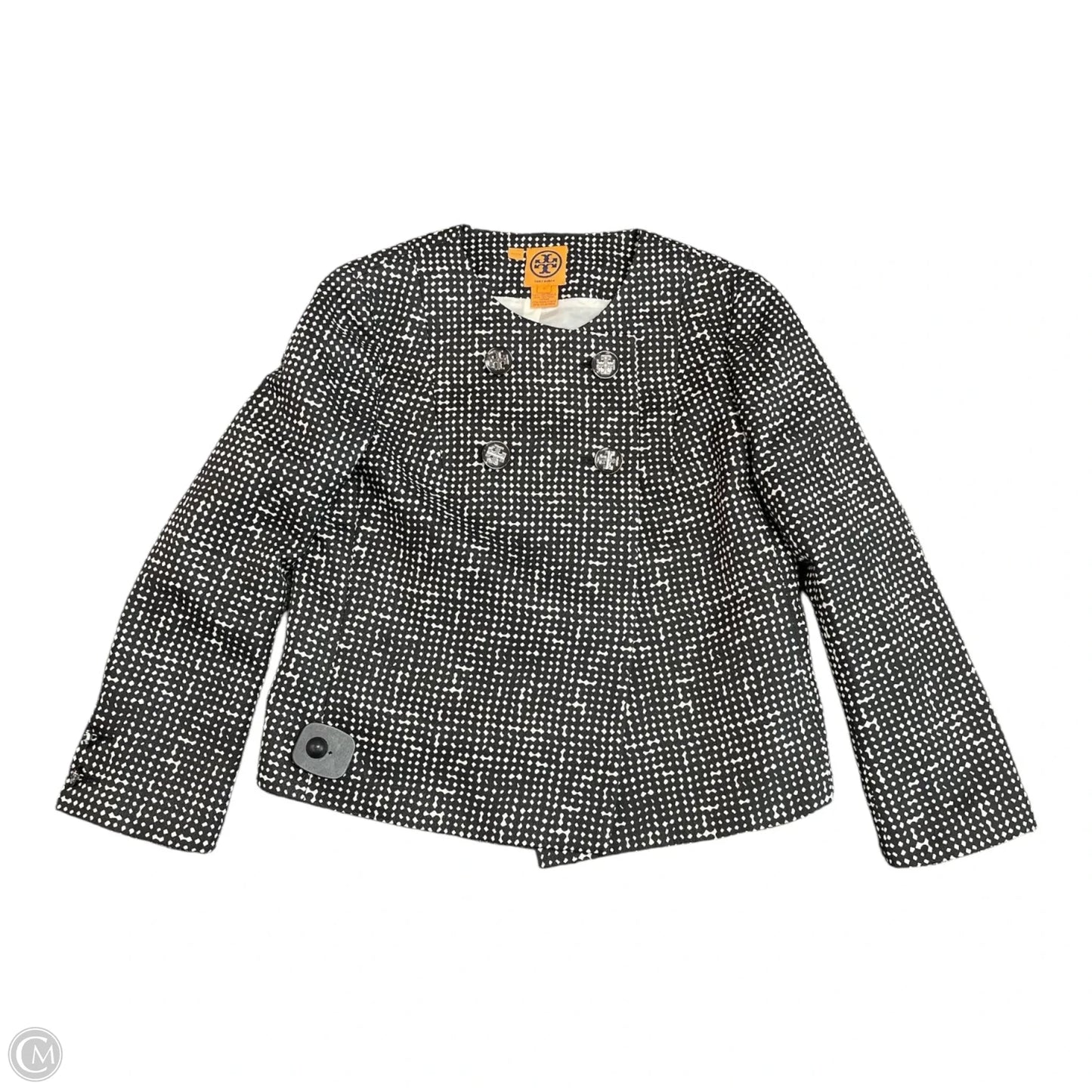 Jacket Designer By Tory Burch In Black & White, Size: S