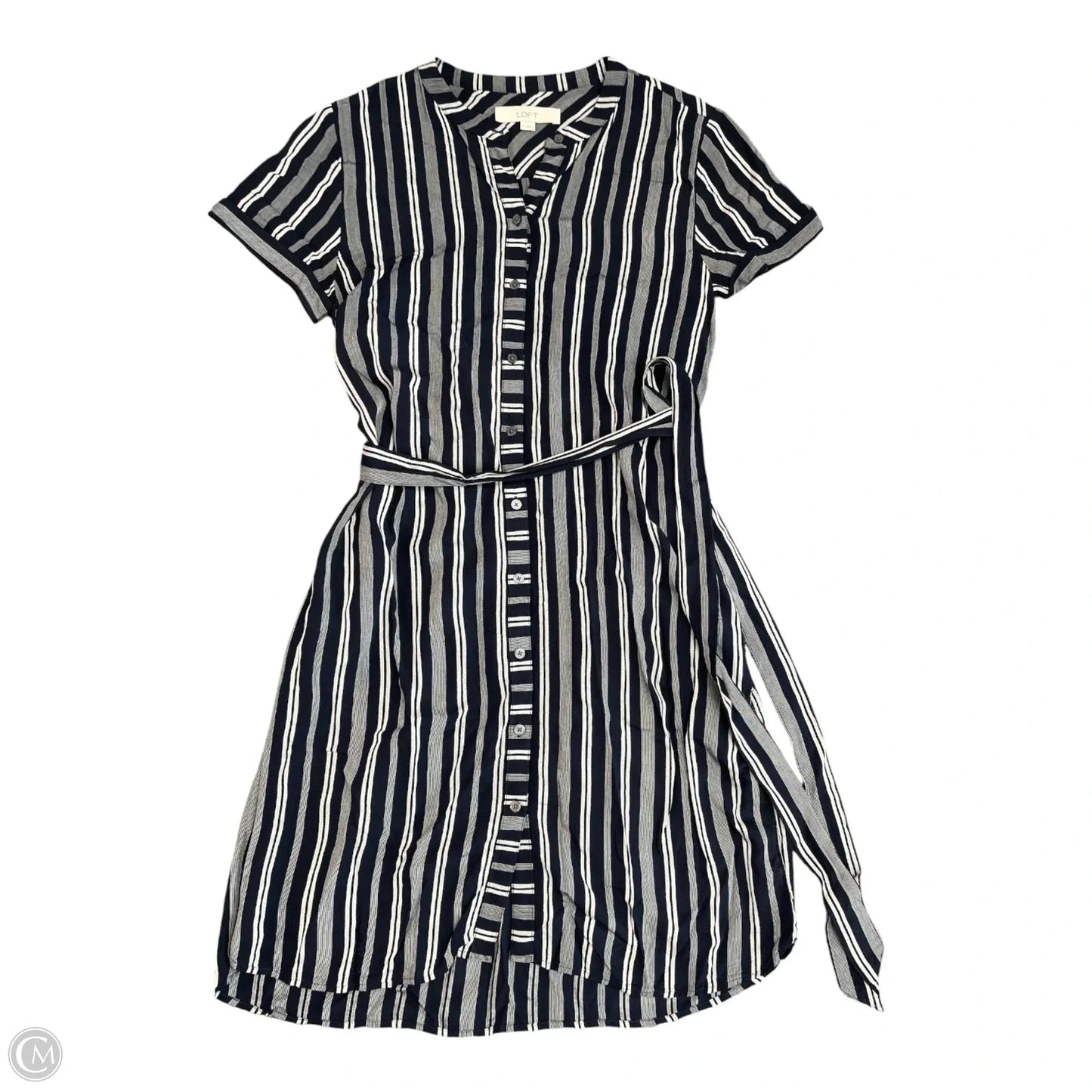 Dress Casual Short By Loft In Striped Pattern, Size: M