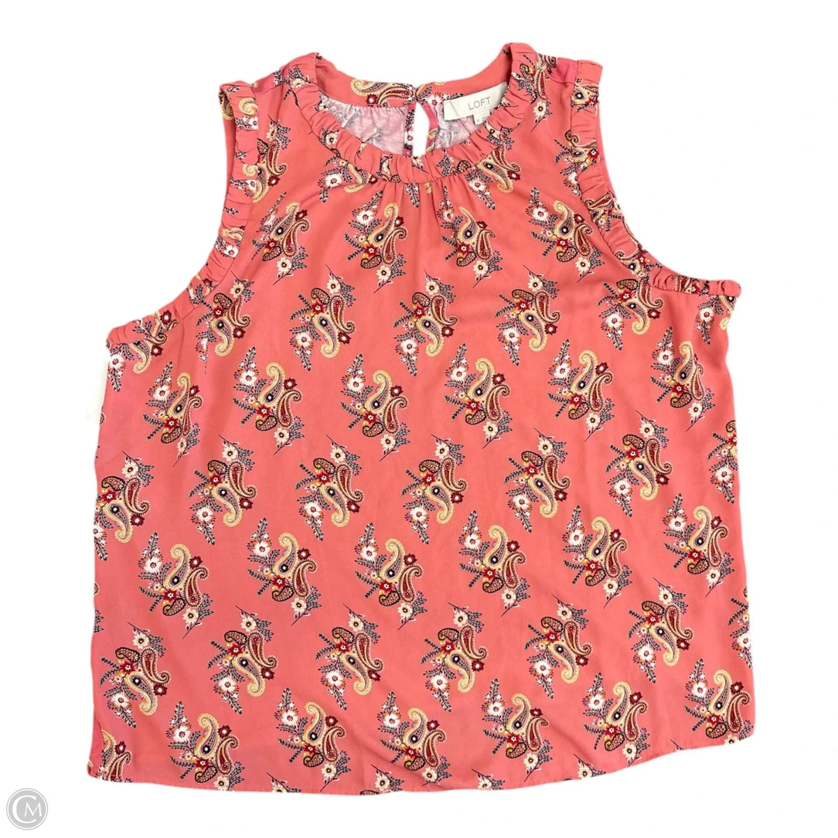 Blouse Sleeveless By Loft In Paisley Print, Size: Xl