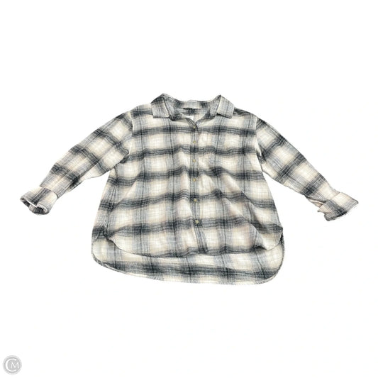 Top Long Sleeve By American Eagle In Plaid Pattern, Size: L