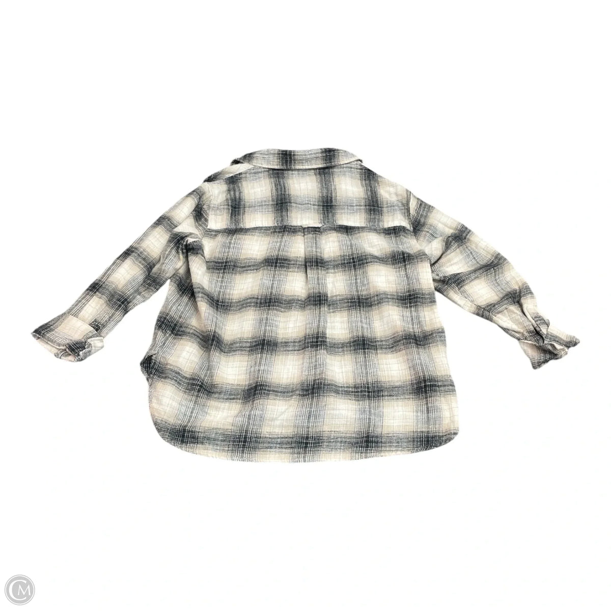 Top Long Sleeve By American Eagle In Plaid Pattern, Size: L