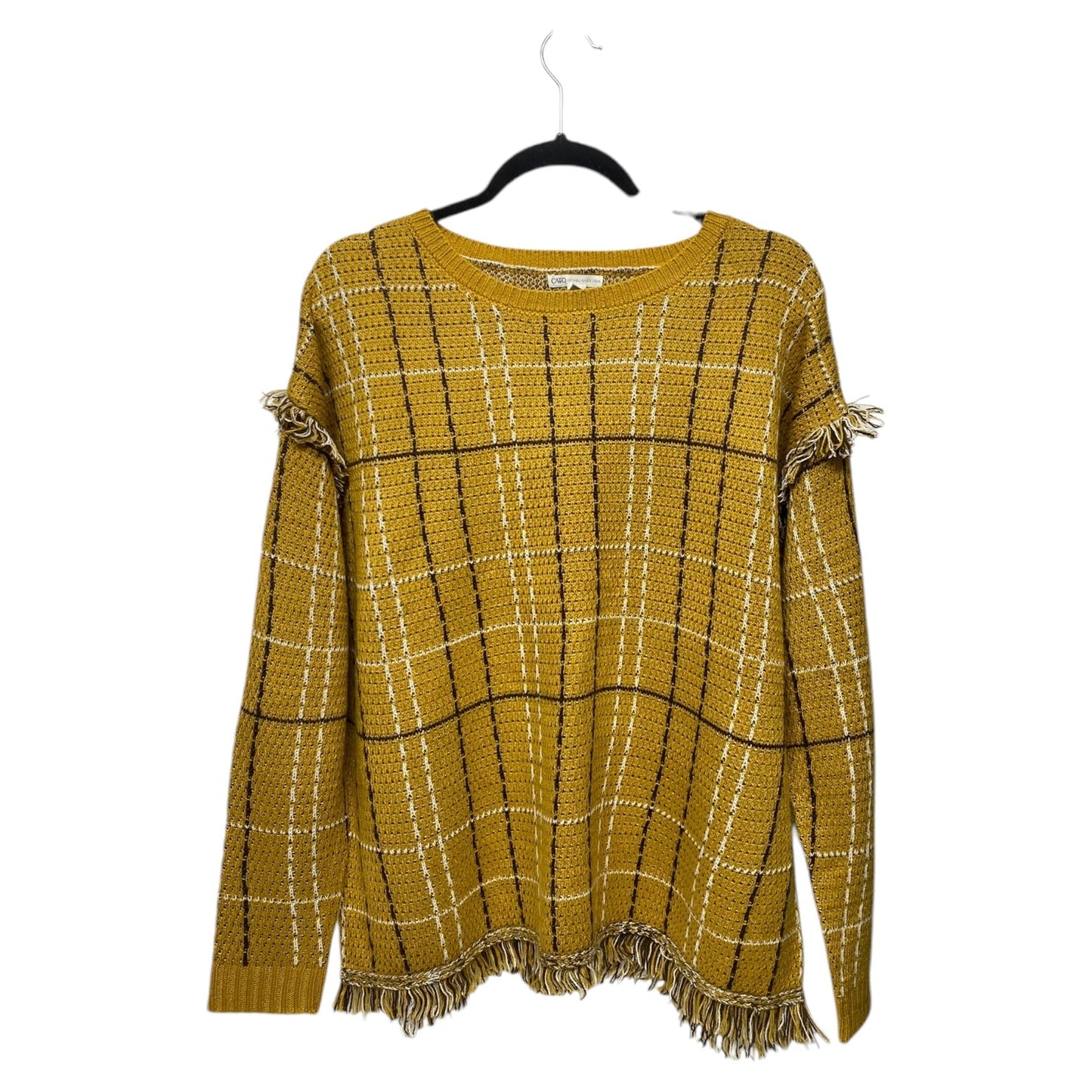 Sweater By Cato In Brown & Yellow, Size: L