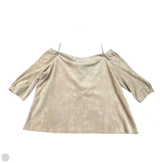 Top Short Sleeve By Black Label In Tan, Size: L