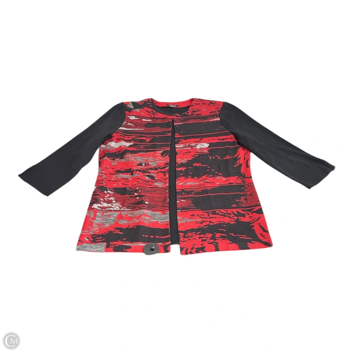 Cardigan By Misook In Black & Red, Size: L