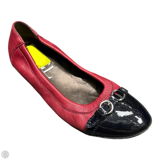 Shoes Flats By Agl In Black & Red, Size: 7.5