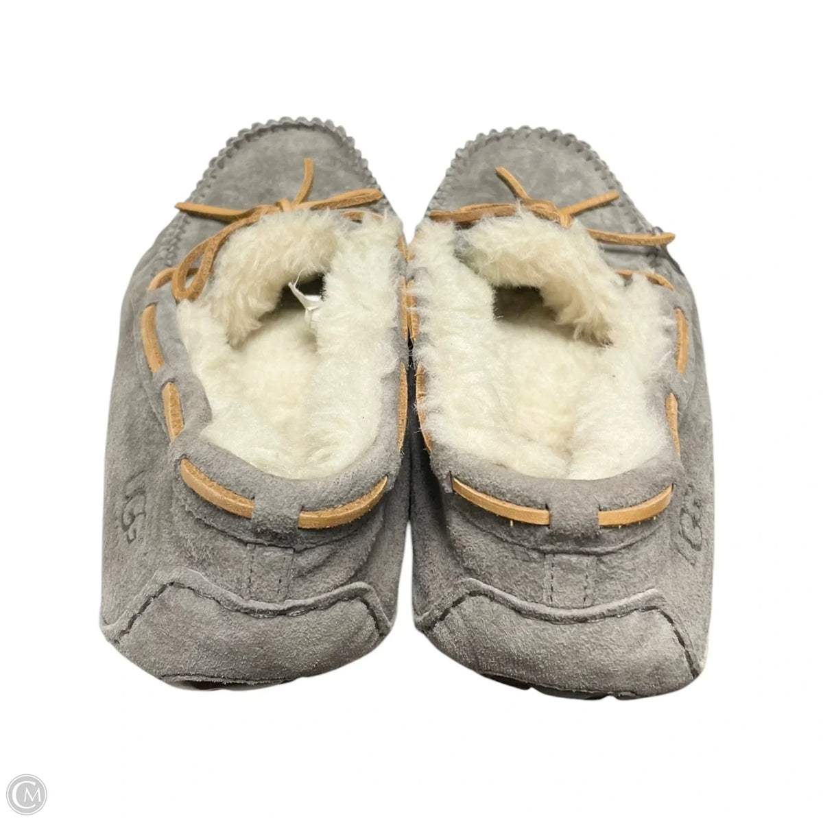 Slippers Designer By Ugg In Grey, Size: 8