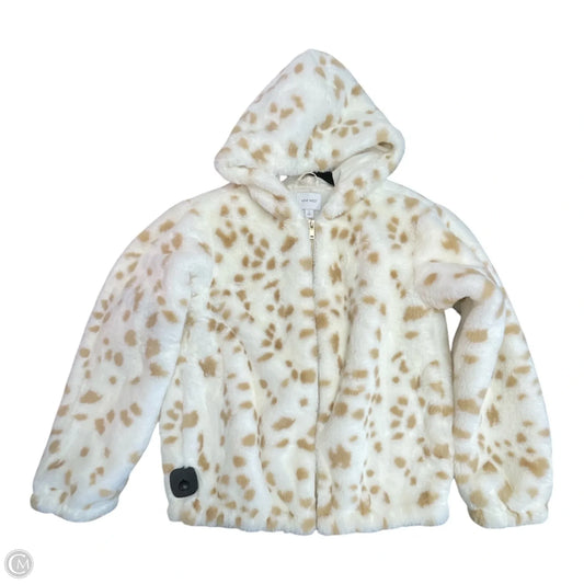 Jacket Faux Fur & Sherpa By Nine West Apparel In Cream & Tan, Size: S
