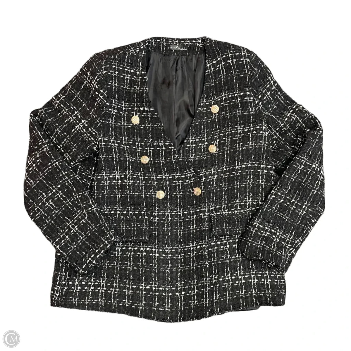 Blazer By Emery Rose In Black & White, Size: L
